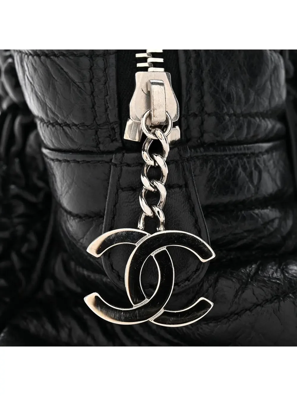 Chanel Lambskin Astrakhan Bowler Black #307057C13B